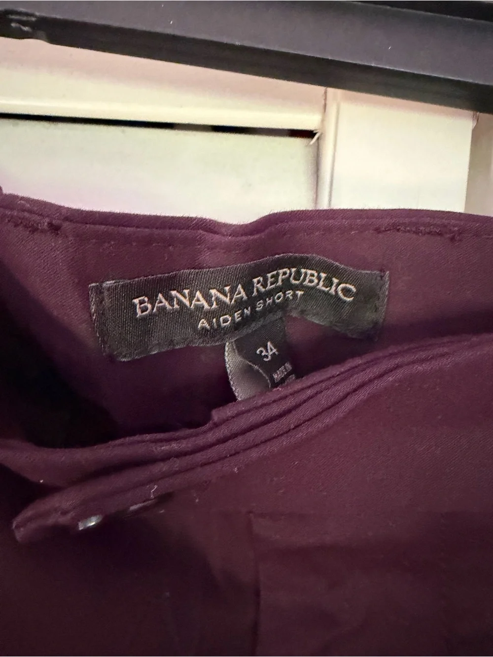Banana Republic Men's Eggplant color Flat Front Bermuda Shorts